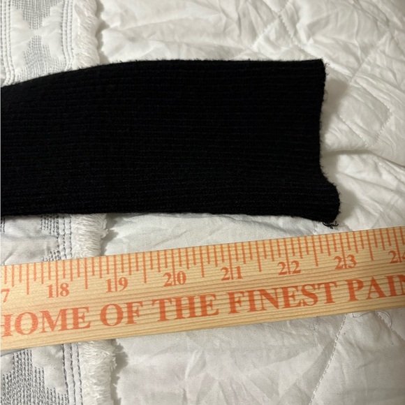 Paige black wool turtleneck with open chest detail. Long sleeve sweater. - Picture 10 of 16